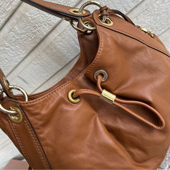 MICHAEL KORS Acorn Lamb Leather Fulton Lillie Bedford Hobo Shoulder Bag - Picture 9 of 11